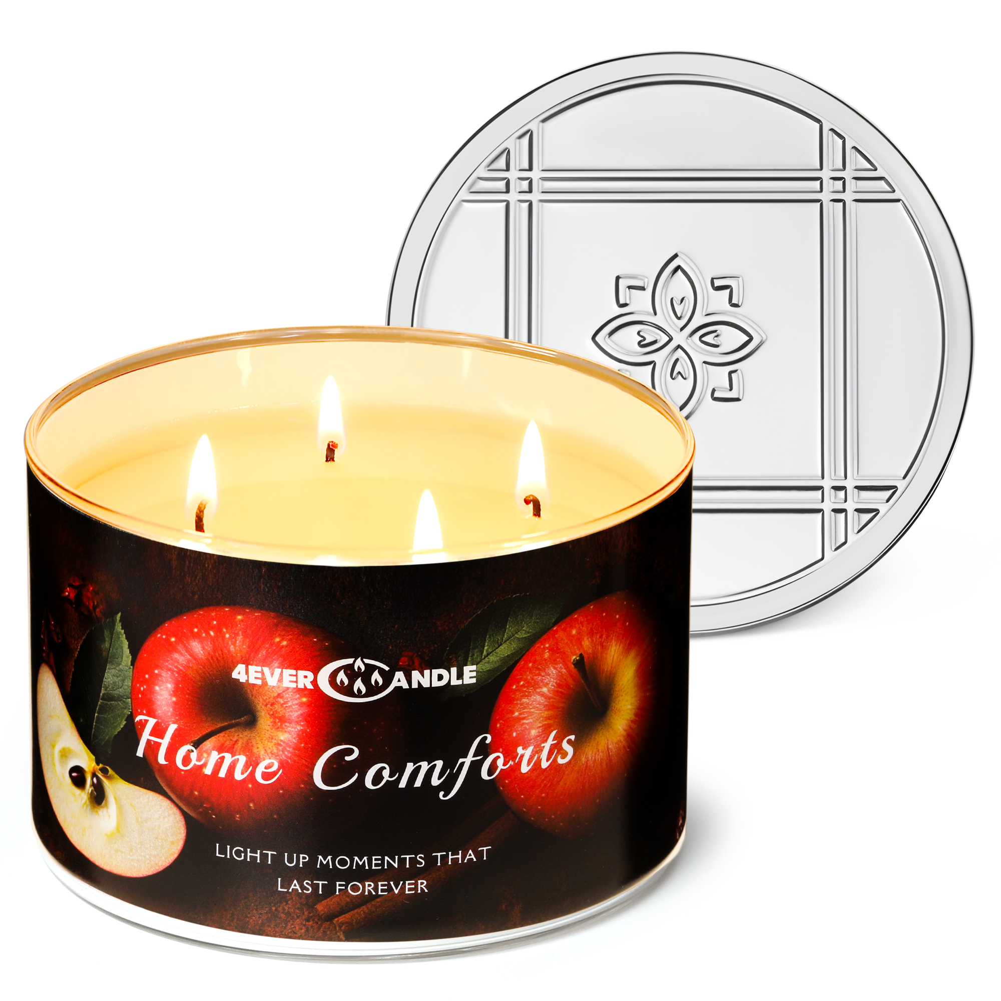 Picture of 4EVER CANDLE 4-Wick Scented Candle - 18oz Soy Wax Blend Candle Over 50Hrs Long-Lasting Fragrance, Home Decor and Housewarming Gifts, Home Comforts