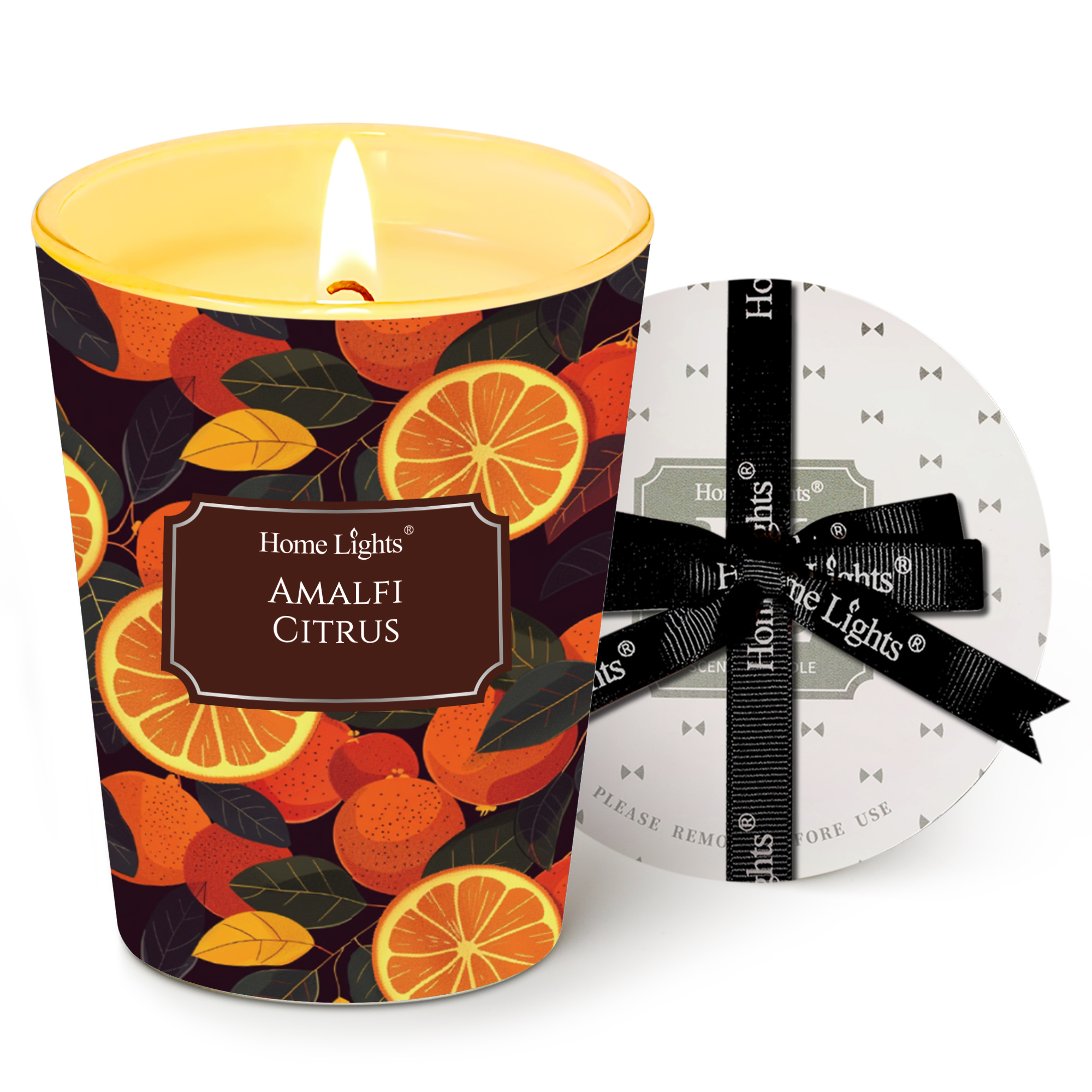 Picture of HomeLights 1-Wick Candles for Home Scented - 6.7oz Soy Wax Blend Candle Long-Lasting Fragrance, Eclectic Mixed Styles Home Decor and Housewarming Gifts, Amalfi Citrus
