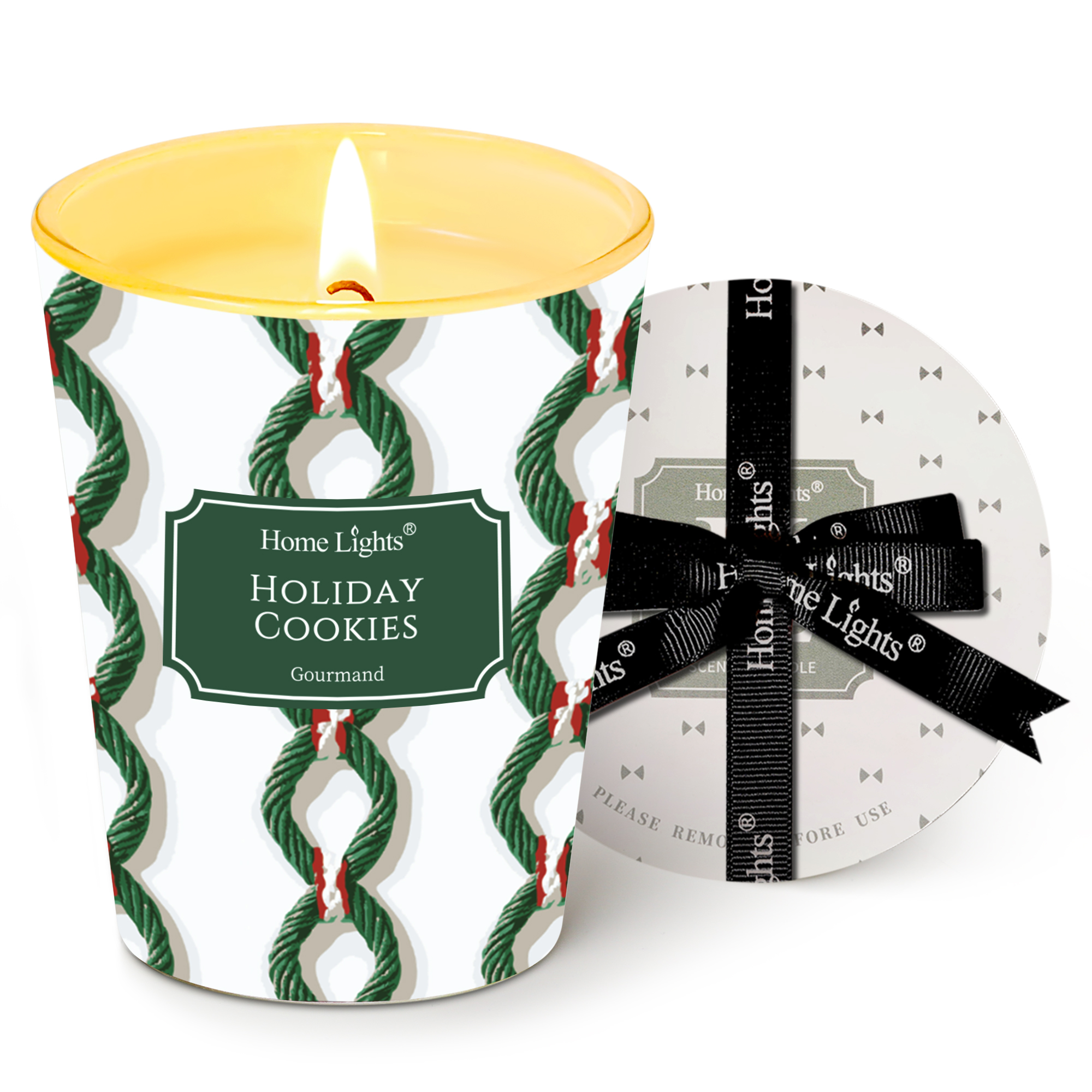 Picture of HomeLights 1-Wick Candles for Home Scented - 6.7oz Soy Wax Blend Candle Long-Lasting Fragrance, Rustic Modern Home Decor and Housewarming Gifts, Holiday Cookies