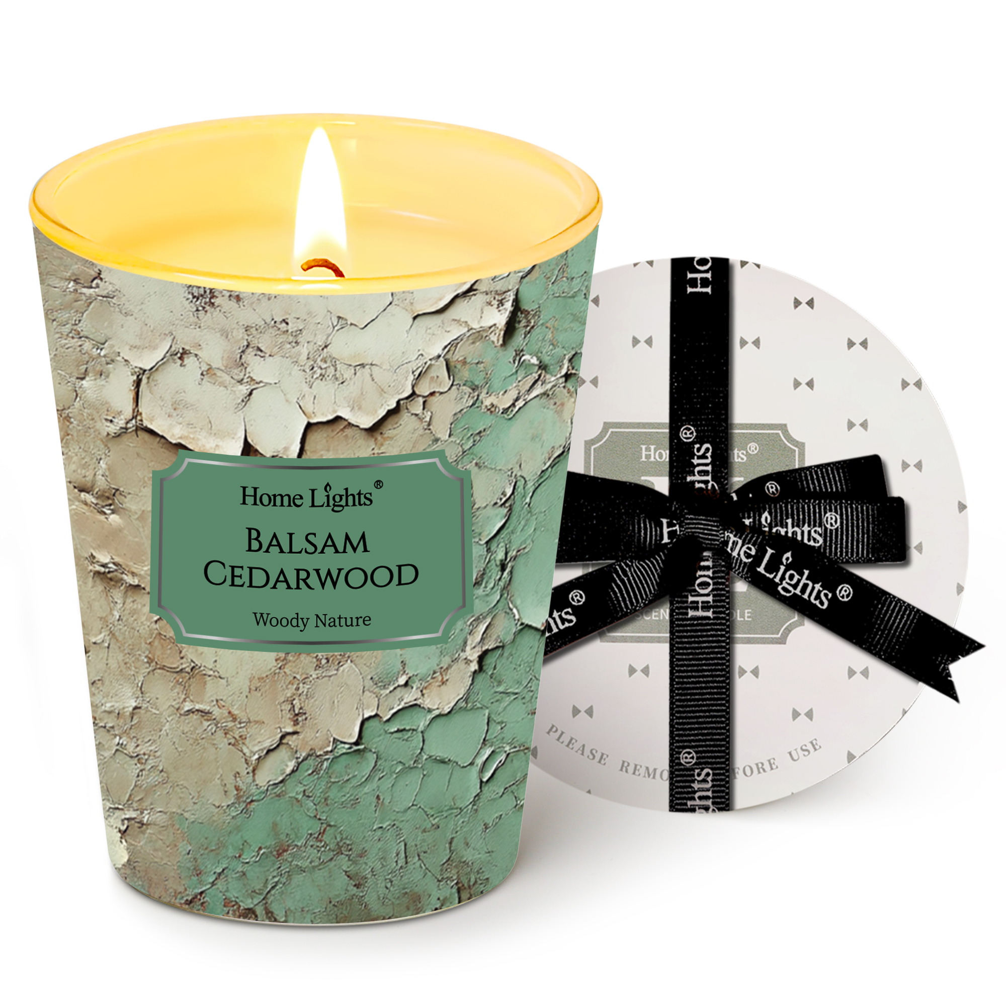 Picture of HomeLights Balsam Cedarwood Scented Candles | 6.7oz Soy Candles Industrial Chic Large Candle Jars | Ideal Candle Gifts for Events, Home Decor Stress, Relief & Relaxation