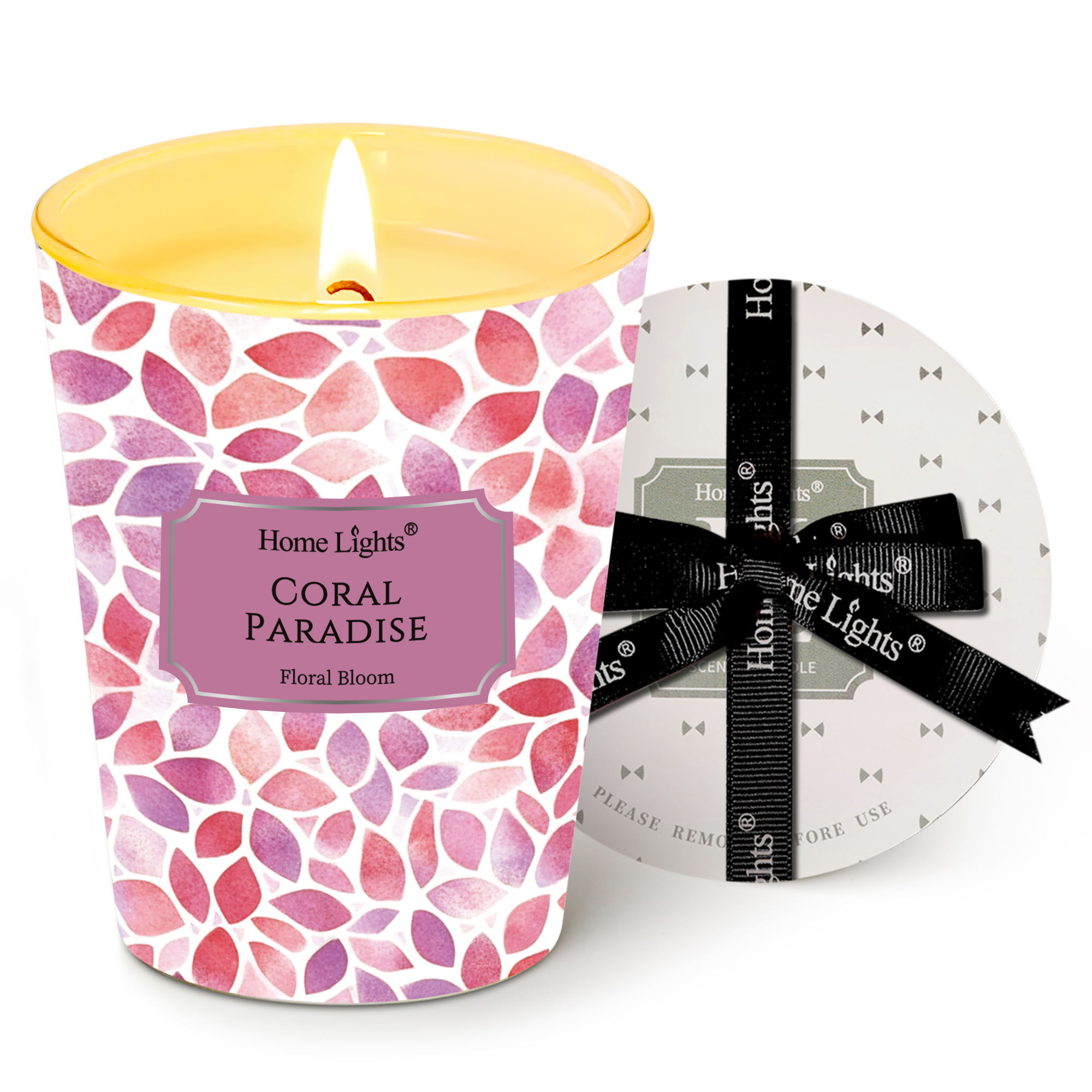 Picture of HomeLights Coral Paradise Scented Candles | 6.7oz Soy Candles Bohemian Natural Textures Large Candle Jars | Ideal Candle Gifts for Events, Home Decor Stress, Relief & Relaxation