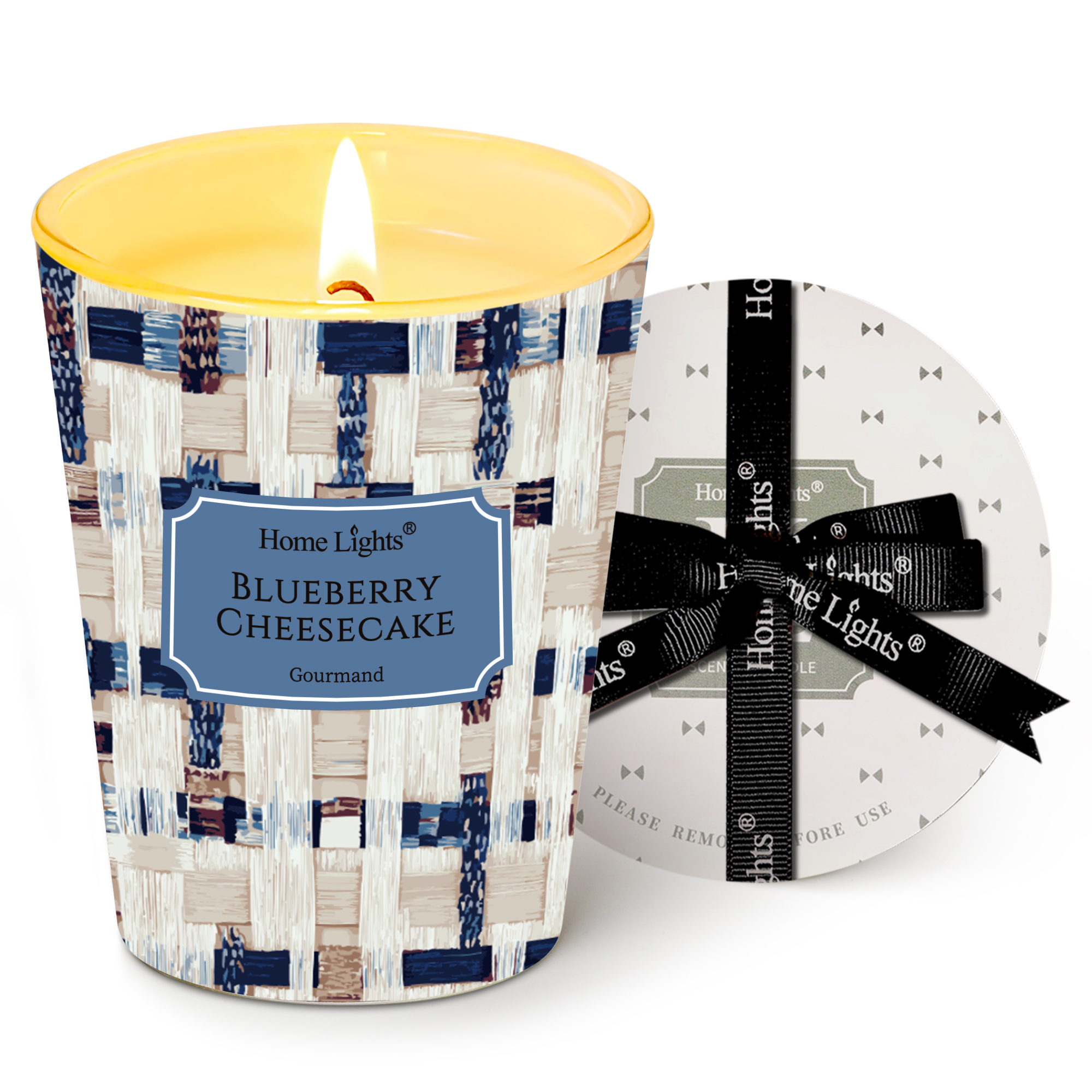 Picture of HomeLights Scented Candles for Women & Men, 6.7oz Candle Jars Aromatherapy Single Wick Candle, Ideal for Rustic Modern Home Decor and Gifts, Blueberry Cheesecake