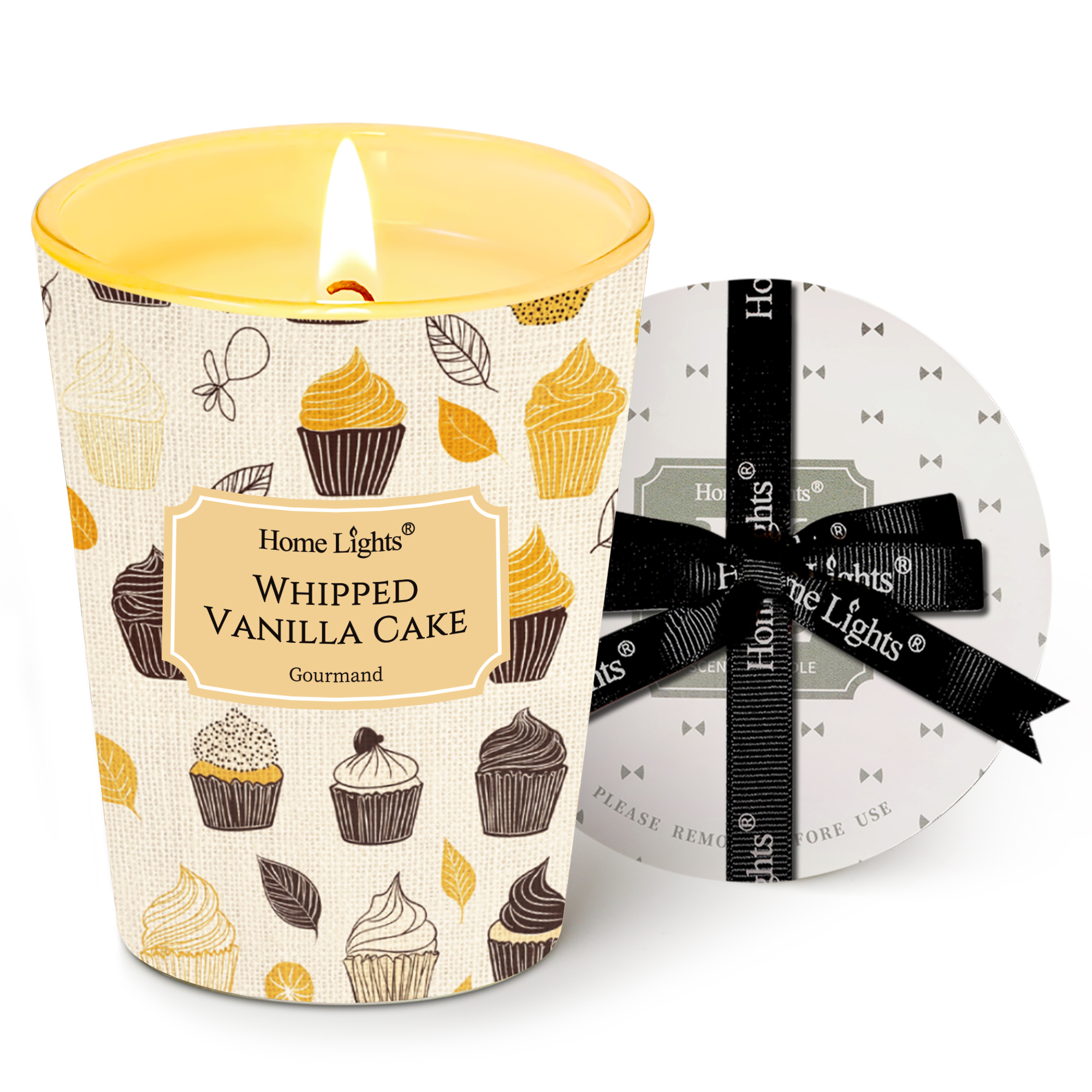 Picture of HomeLights Scented Candles for Women & Men, 6.7oz Candle Jars Aromatherapy Single Wick Candle, Ideal for Rustic Modern Home Decor and Gifts, Whipped Vanilla Cake