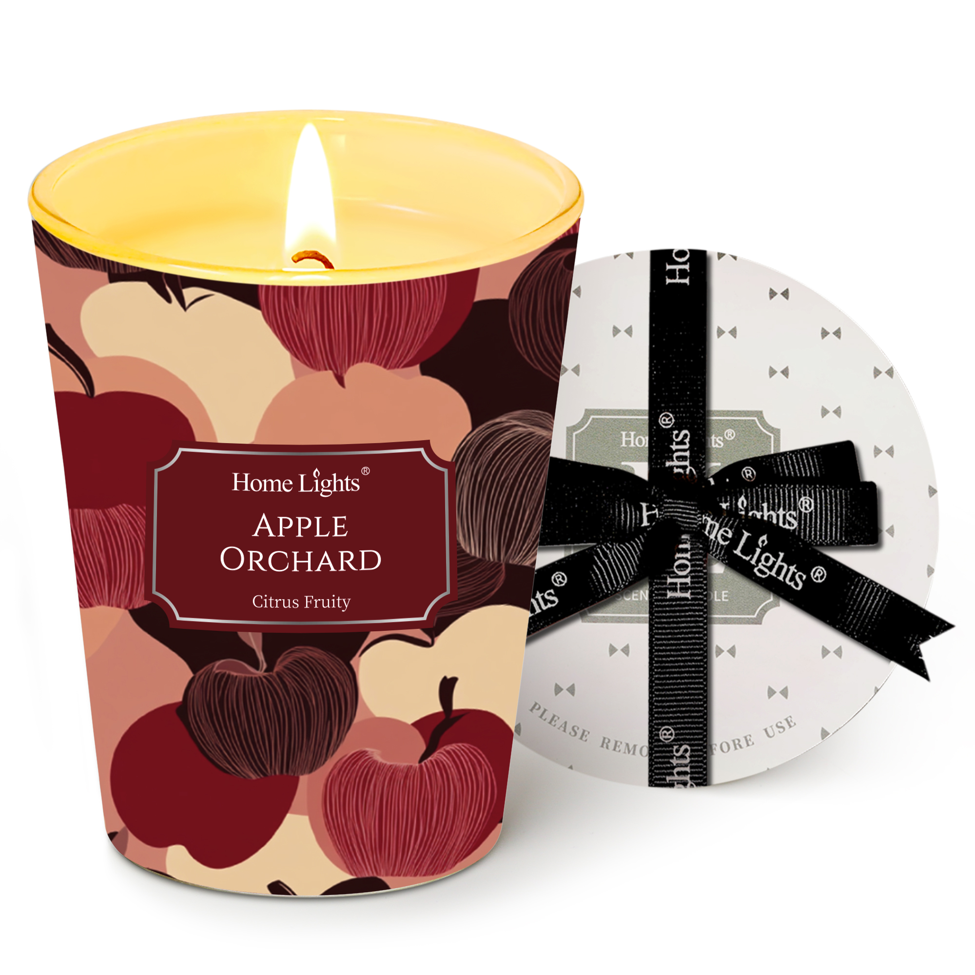 Picture of HomeLights Soy Wax Candles for Home Scented, 1-Wick Candles in Apple Orchard Scented, Aromatherapy Candles Gift for Parties, Relaxing, Eclectic Mixed Styles, 6.7oz