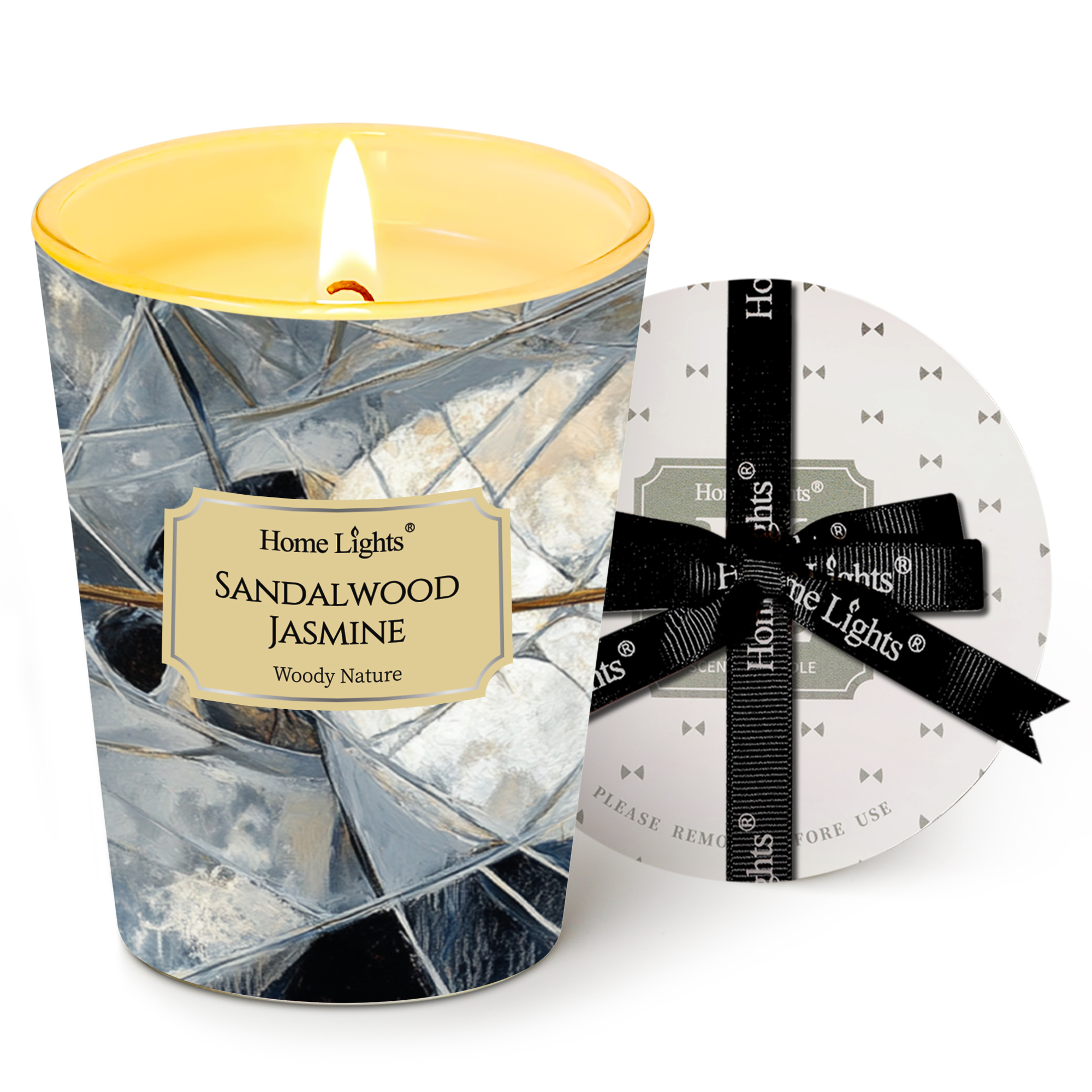 Picture of HomeLights Soy Wax Candles for Home Scented, 1-Wick Candles in Sandalwood Jasmine Scented, Industrial Chic Aromatherapy Candles Gift for Parties, Relaxing, 6.7oz