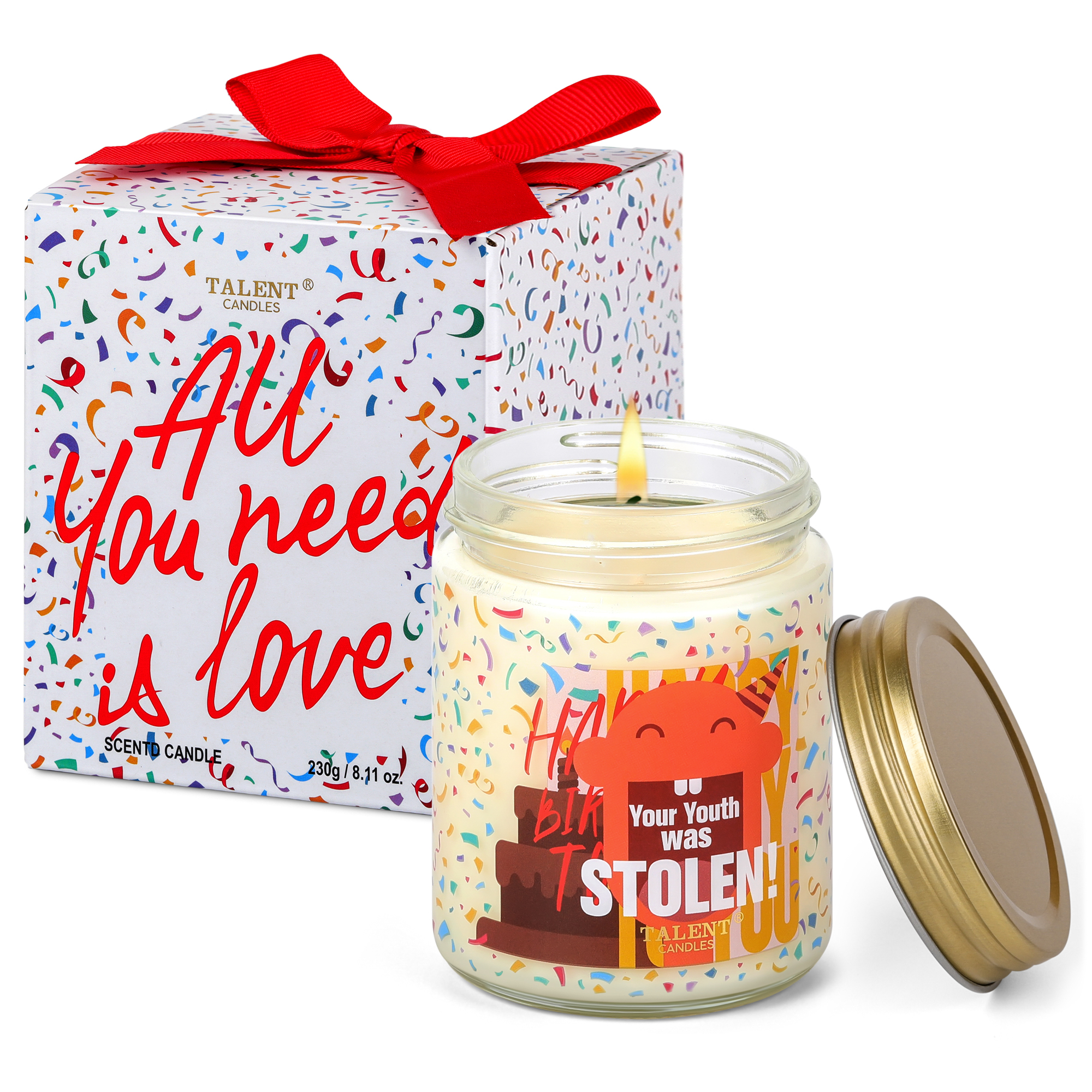 Picture of Happy Birthday Gifts | Happy Birthday Candle for Women Girls Best Friend, Birthday Gifts Ideas - Champagne Cassis & Honey Jasmine Scented Candles