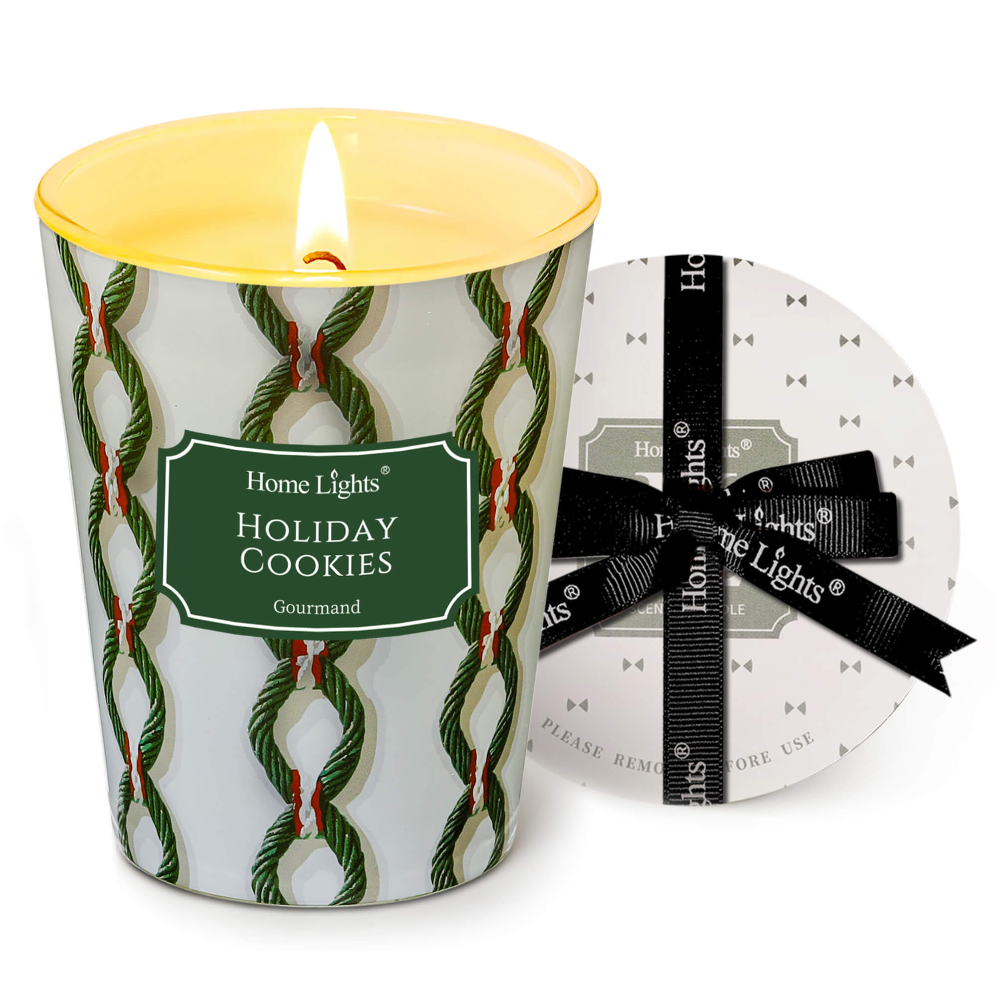 Picture of HomeLights 1-Wick Candles for Home Scented - 6.7oz Soy Wax Blend Candle Long-Lasting Fragrance, Rustic Modern Home Decor and Housewarming Gifts, Holiday Cookies