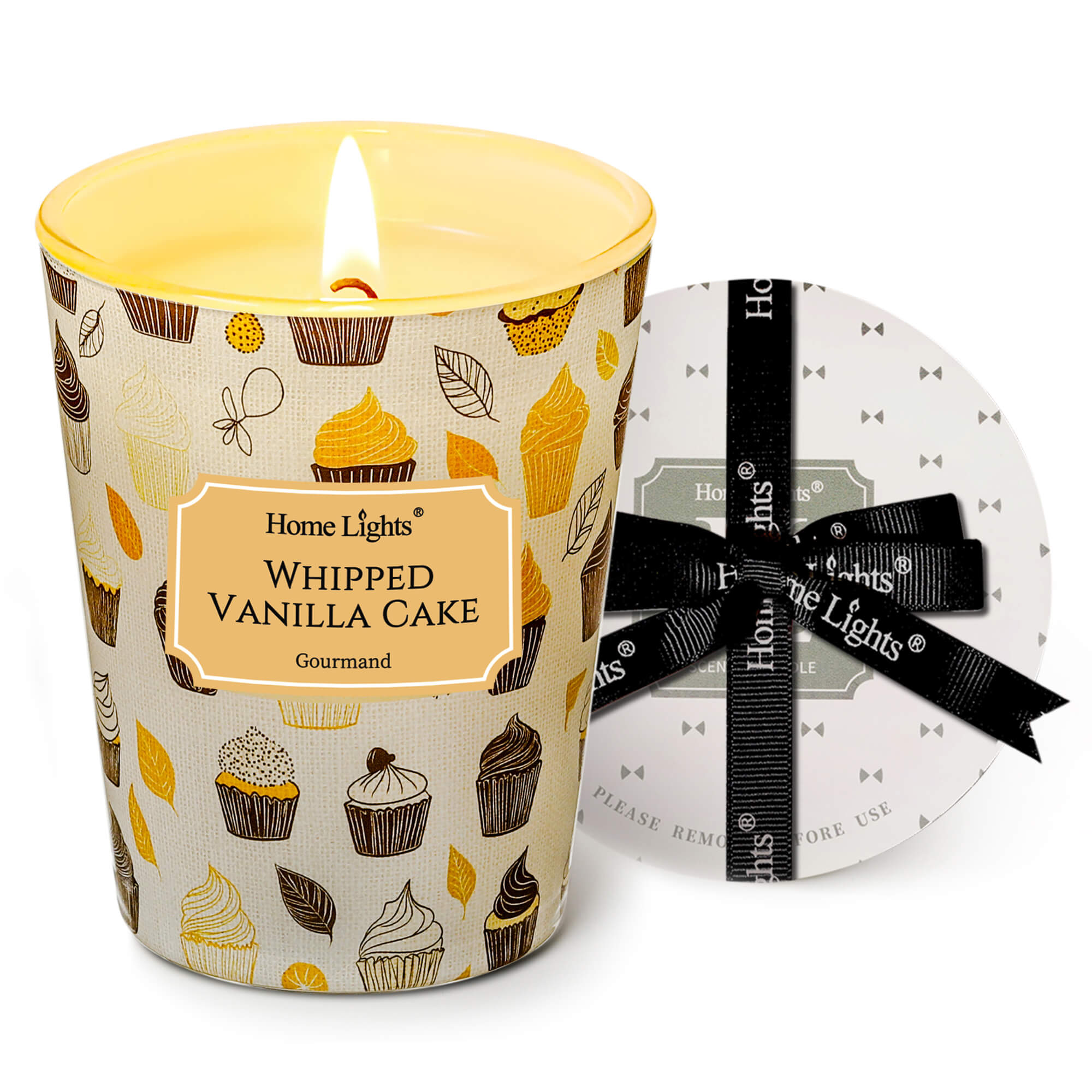 Picture of HomeLights Scented Candles for Women & Men, 6.7oz Candle Jars Aromatherapy Single Wick Candle, Ideal for Rustic Modern Home Decor and Gifts, Whipped Vanilla Cake