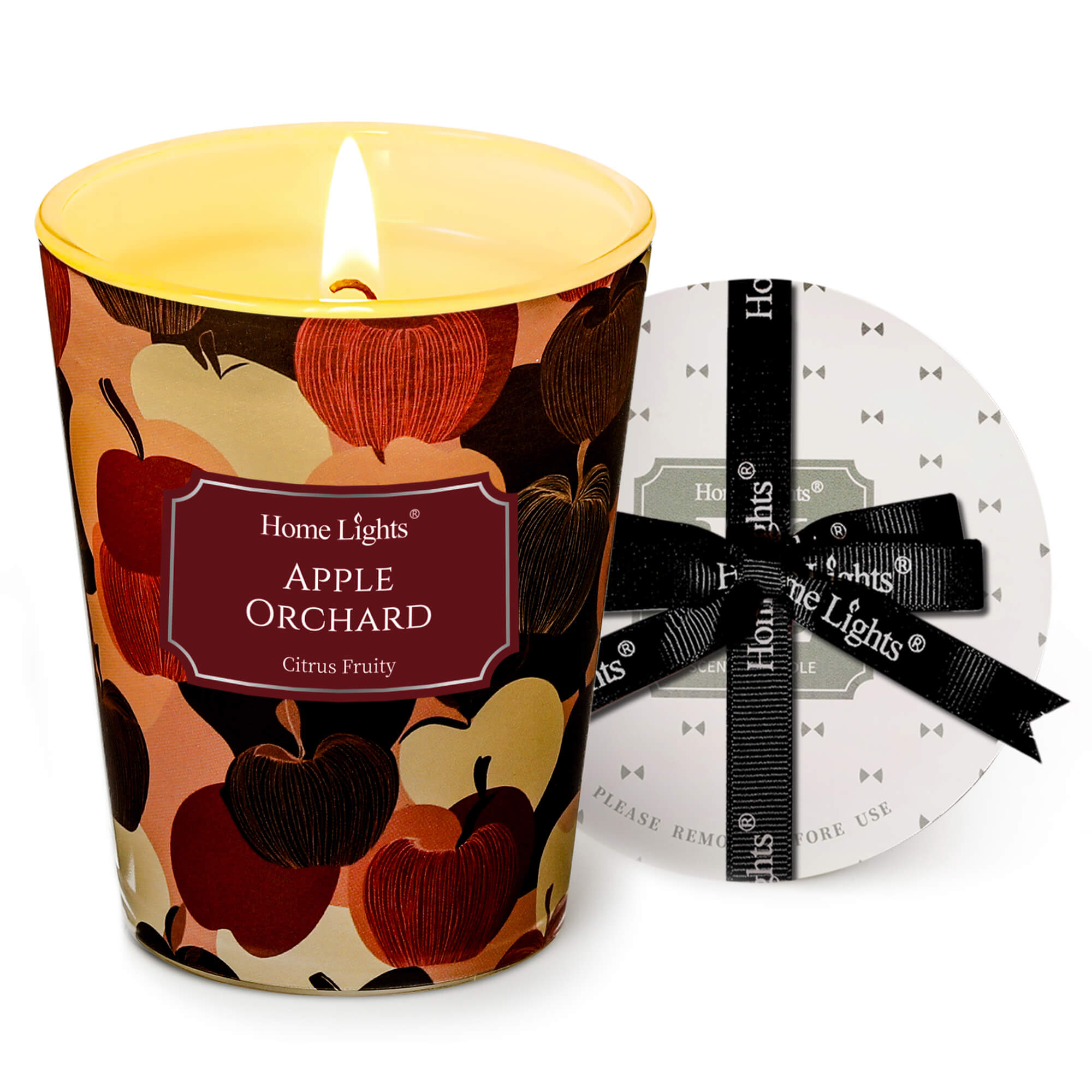 Picture of HomeLights Soy Wax Candles for Home Scented, 1-Wick Candles in Apple Orchard Scented, Aromatherapy Candles Gift for Parties, Relaxing, Eclectic Mixed Styles, 6.7oz