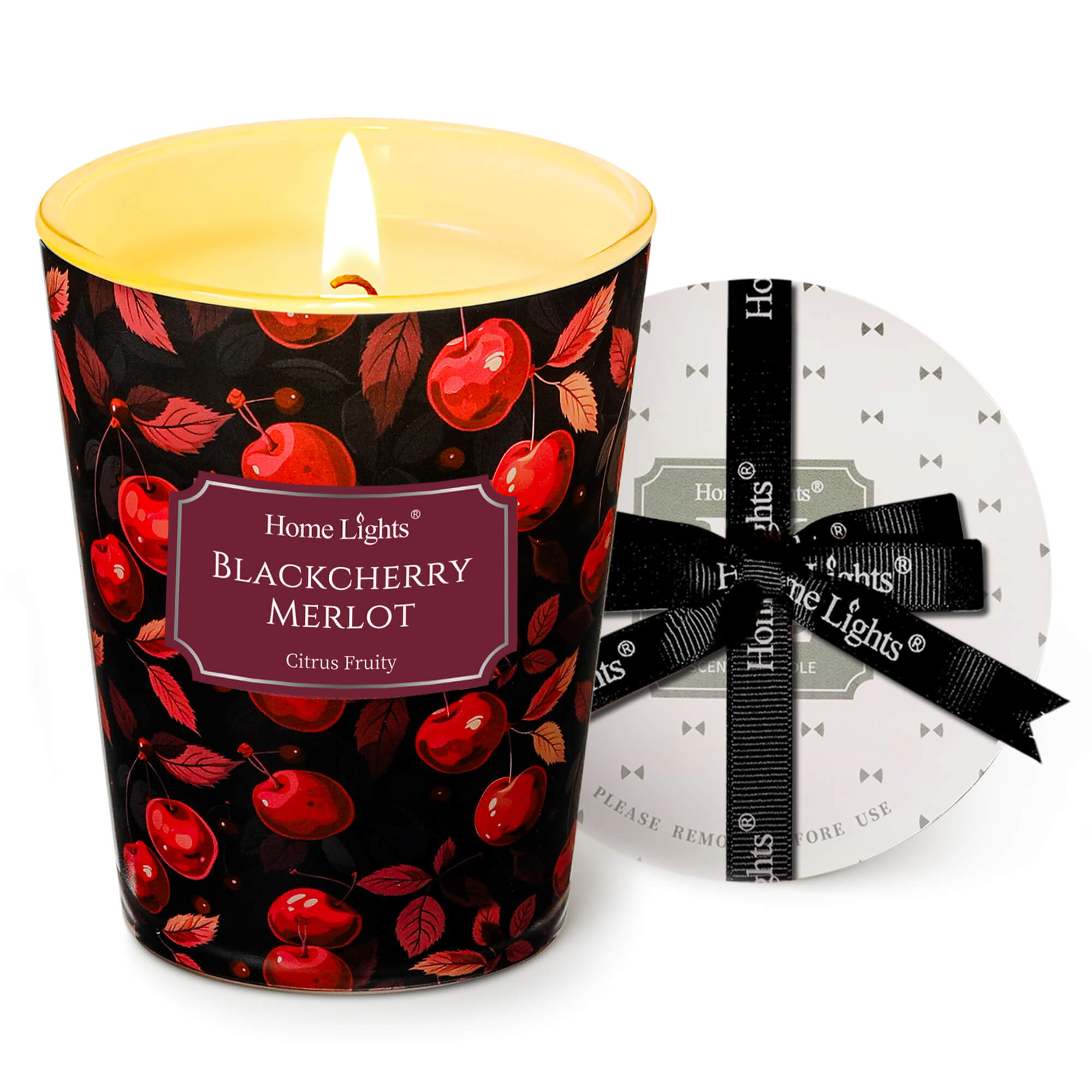 Picture of HomeLights Soy Wax Candles for Home Scented, 1-Wick Candles in Blackcherry Merlot Scented, Aromatherapy Candles Gift for Parties, Relaxing, Eclectic Mixed Styles, 6.7oz