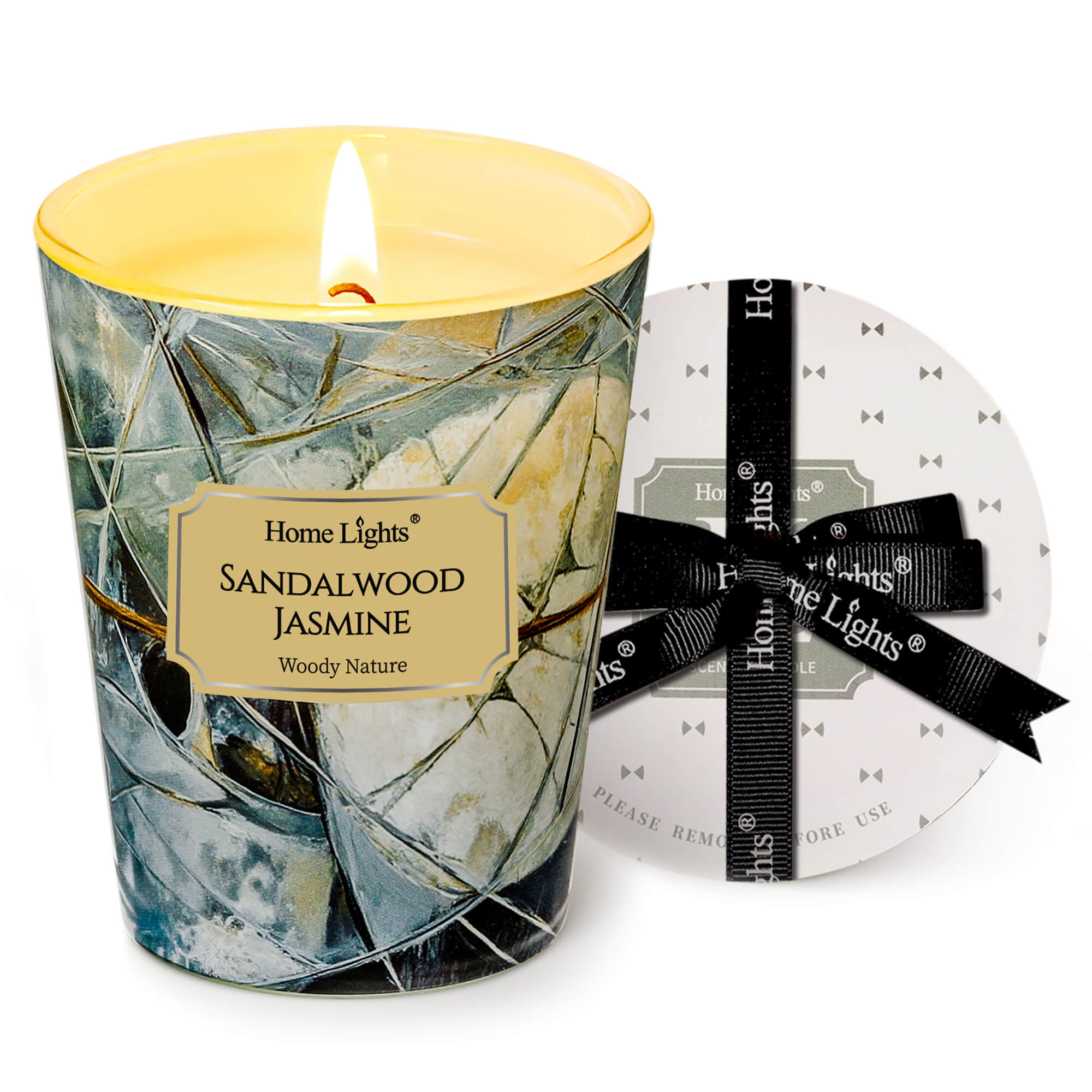 Picture of HomeLights Soy Wax Candles for Home Scented, 1-Wick Candles in Sandalwood Jasmine Scented, Industrial Chic Aromatherapy Candles Gift for Parties, Relaxing, 6.7oz