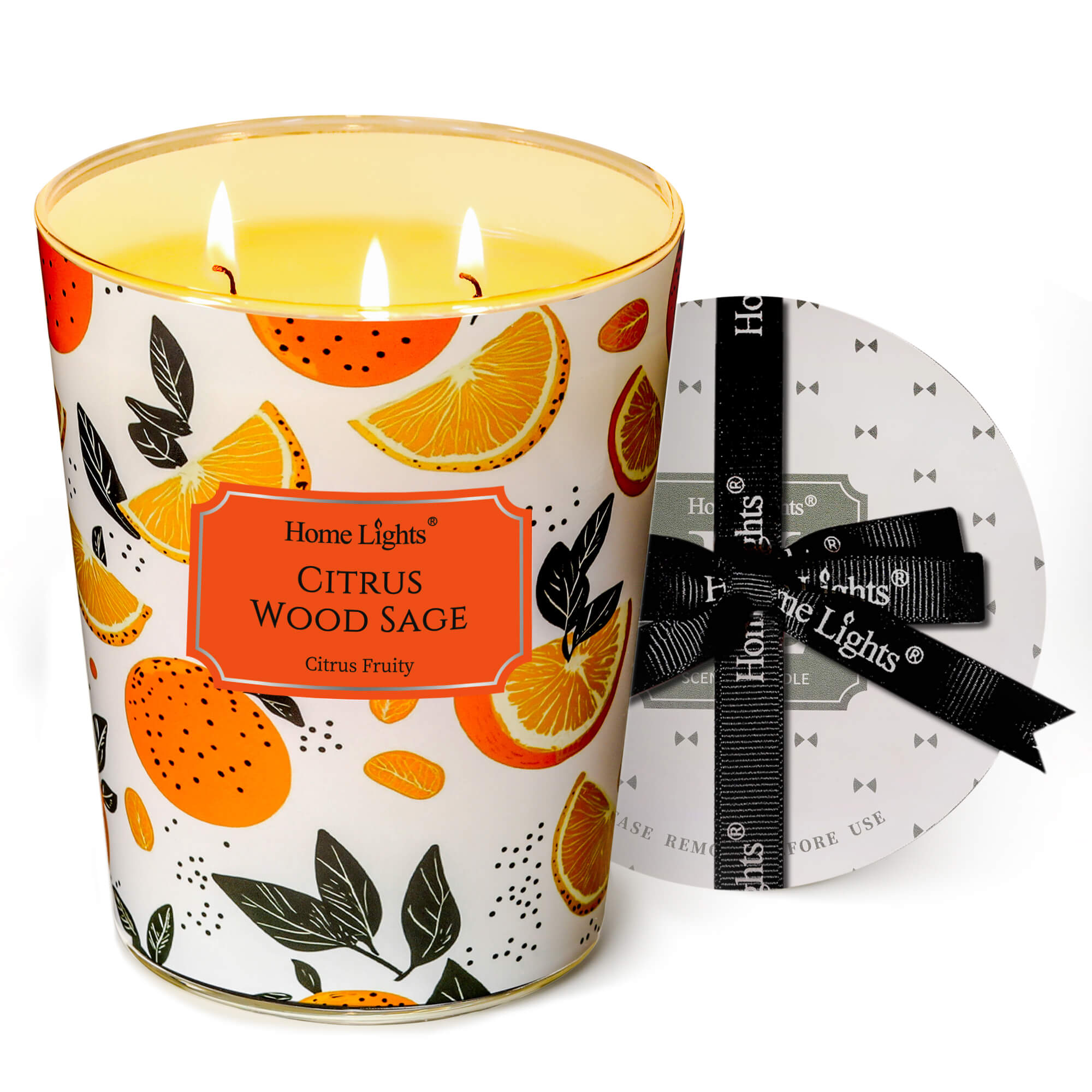 Picture of Citrus Wood Sage | HomeLights 3-Wick- 34oz Soy Wax Long-Lasting Scented Candles