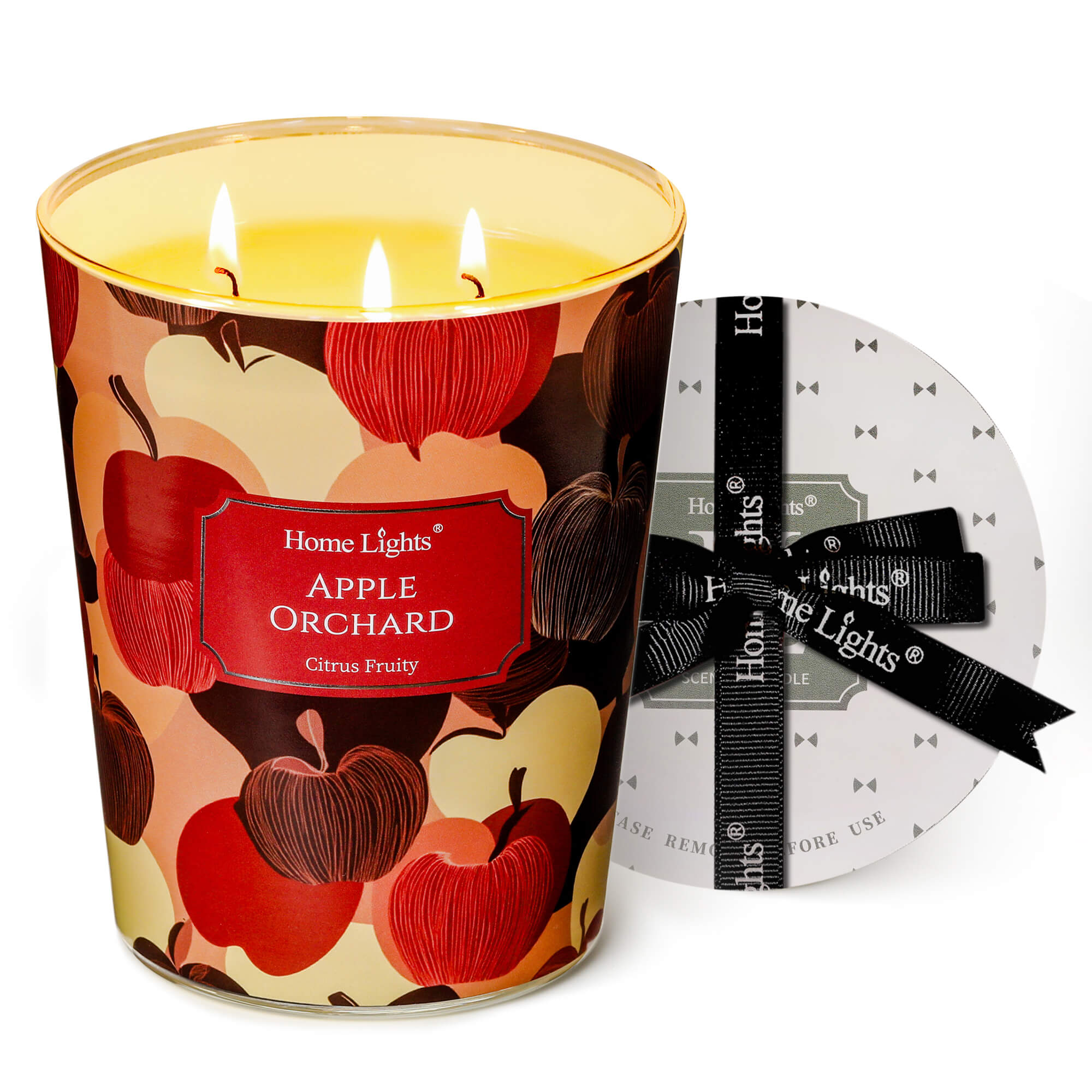 Picture of Apple Orchard | HomeLights 3-Wick- 34oz Soy Wax Long-Lastin Scented Candles